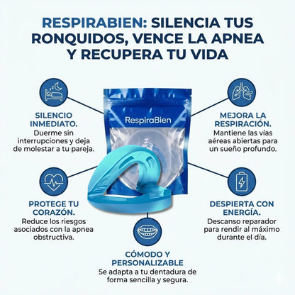 RespiraBien Pro™ - Dispositivo Anti-Ronquidos y Apnea